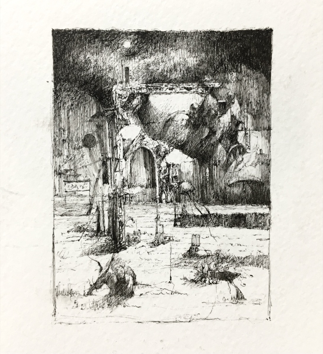Untitled 8, 2020, gel pen on paper by Seongkeun Park.