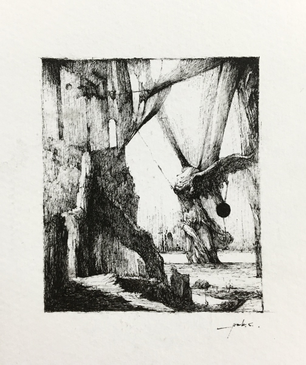 Untitled 9, 2020, gel pen on paper by Seongkeun Park.