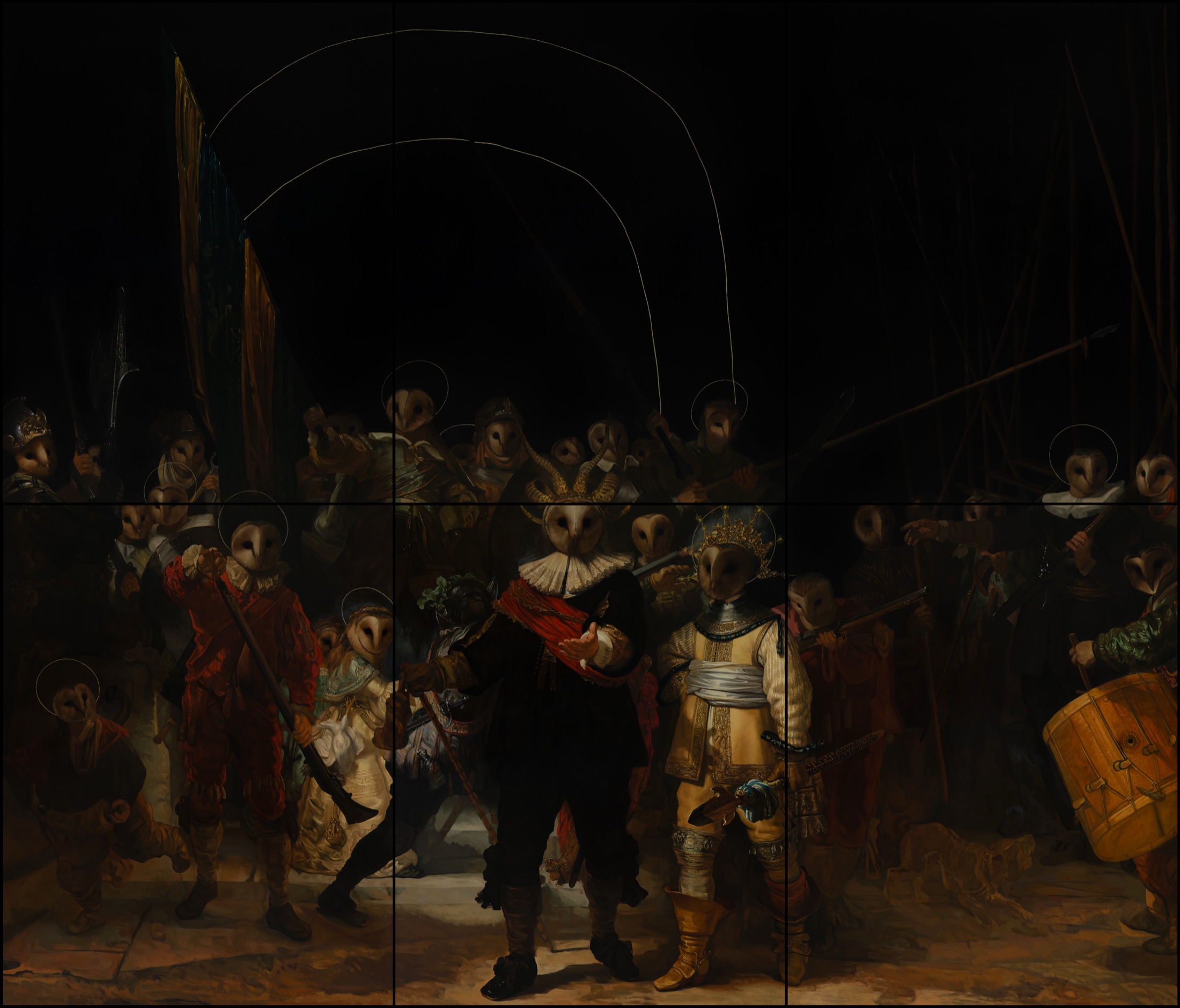 Group Portrait of Desire (after Rembrandt), 2025, oil on canvas by Seongkeun Park.